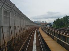 Exterior view of KJ5 LRT Setiawangsa station in Kuala Lumpur