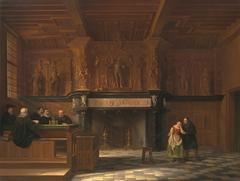 Interior view of the courtroom of the Burg in Bruges