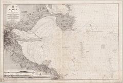 Nautical chart of Dublin Bay including Kingstown Harbour and Howth Harbour from 1875