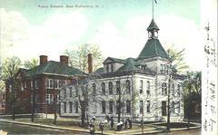 Vintage postcard of Franklin School in East Rutherford, New Jersey, circa 1908