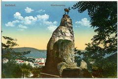 Historic Hirschensprung Bridge in Karlsbad in 1913