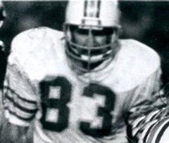 Miami Dolphins defensive end Vern Den Herder in defensive play against Oakland Raiders during 1979 game
