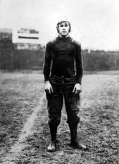 Portrait of Harold Weekes in vintage athletic attire