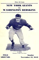 Portrait of Al Blozis in New York Giants football uniform