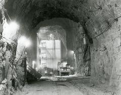 Cheyenne Mountain Tunnels entrance with mountainous landscape