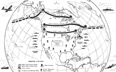 Map showing Continental defense warning systems of North America and Continental Air Defense Command areas of responsibility