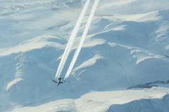 E-3 Sentry airborne early-warning aircraft flying over the high Arctic