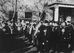 1951 farewell to classmates joining the army at Shandong Agricultural College