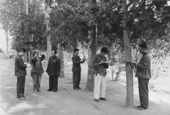 1954 forestry department practical measurement training at Hongjialou campus of Shandong Agricultural College