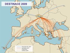 2019 Brno Airport Destinations Map