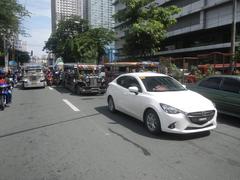 Orthigas Center cityscape along San Miguel Avenue and Shaw Boulevard in Mandaluyong City with Barangay Wack-Wack Greenhills and Pasig City Barangay San Antonio in the background