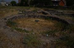 Round ancient house archeological site of Shengavit in Armenia