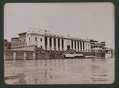 View of the Sher Garhi palace from the Jhelum River in Srinagar around 1904