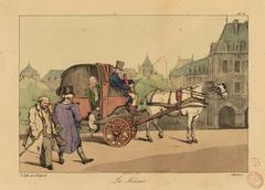 Lithograph of Le Marais, Paris by Eugène Lami and François Seraphin Delpech