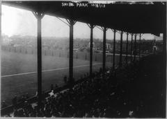 Historic Shibe Park baseball stadium in Philadelphia around 1913 with spectators