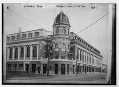 Entrance to Shibe Park baseball stadium in Philadelphia with historic architecture