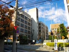 Showa University campus entrance with sign and greenery