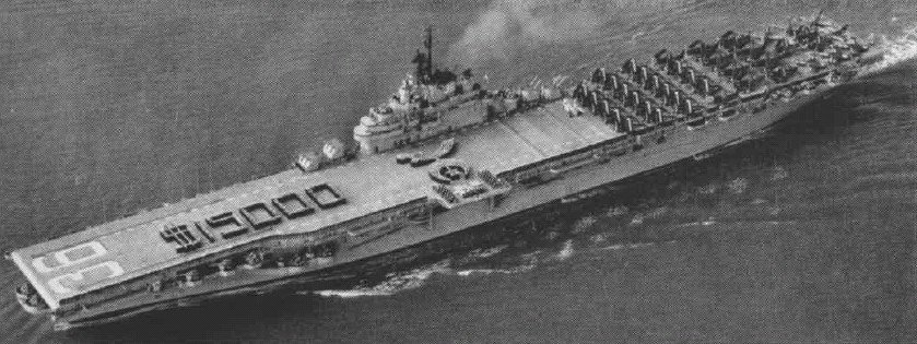 USS Antietam aircraft carrier returning from Korea March 1952 with crew formed $15,000 and Shriners logo