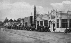 Front view of Grauman's Egyptian Theatre in Hollywood with its iconic Egyptian Revival architecture