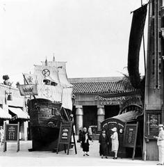 Model of the Black Pirate ship in front of Grauman's Egyptian Theater