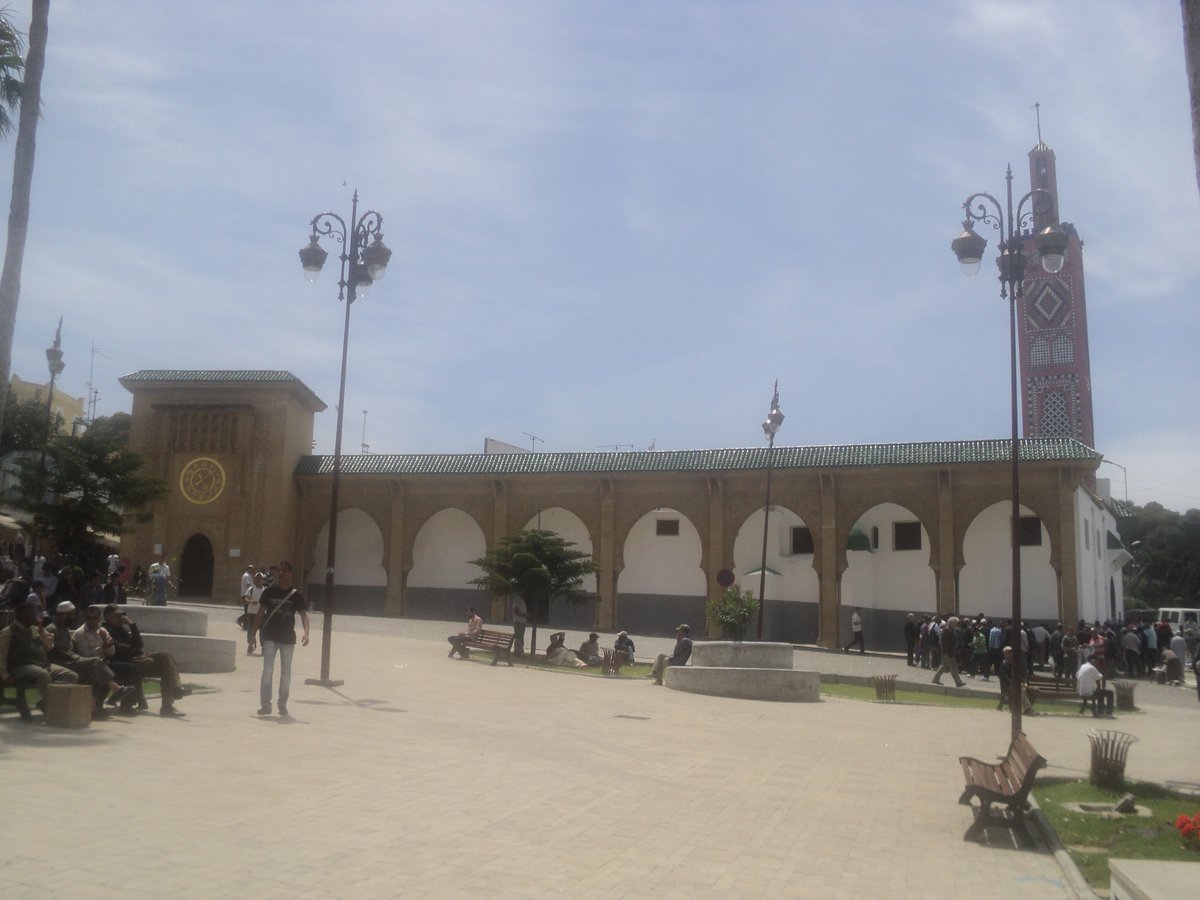 Sidi Bou Arraquia mosque in Tangier with traditional Islamic architecture
