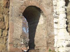 Ancient fresco remains in a niche at Porta Maggiore, Esquilino, Rome
