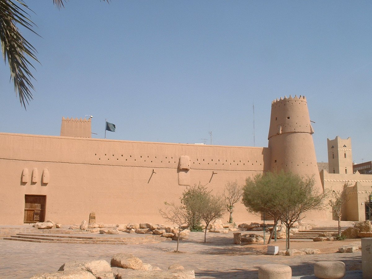 Masmak Castle entrance wall with traditional mud-brick architecture