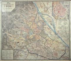 Historical map of Vienna featuring Hietzing, Schönbrunn Zoo, Tirolerhof, and the Reichshaupt- & Residenzstadt Wien by Gustav Freytag