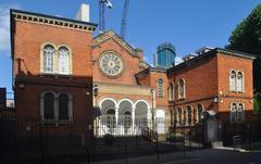 Exterior view of Singers Hill Synagogue, a listed building on Blucher Street, Birmingham