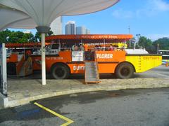 Captain Explorer amphibious buses waiting at Singapore Flyer parking lot
