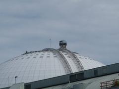 Globen SkyView aerial view of Ericsson Globe and surrounding Stockholm city