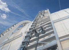 Ericsson Globe with Skyview gondolas against a blue sky