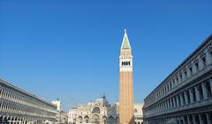 Bell tower of San Marco in Venice from the square