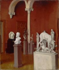 Interior view of The Sculpture Gallery in the Ateneum with classical sculptures and ornate architectural details