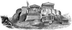 Illustration of Acropolis of Athens during Pericles' era