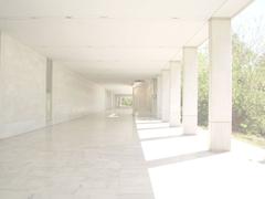 Modern sculpture at EMST museum with abstract geometric shapes