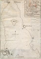 Map of the Øresund Strait in 1801 showing surrounding regions and maritime routes