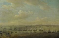 The Battle of Copenhagen, 2 April 1801, naval battle painting by Nicholas Pocock