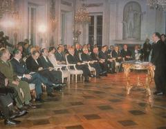 Inaugural meeting of the Civic Committee for the Reconstruction of the Royal Castle in Warsaw, held in the Ballroom of the Palace on the Isle at the Royal Łazienki Gardens on January 26, 1971