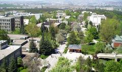Aerial view of Middle East Technical University campus with modern buildings and greenery