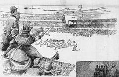 Historic football game illustration Chicago Athletic Association vs Boston Athletic Association November 30 1893