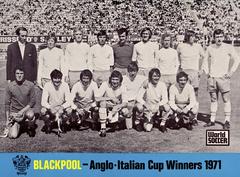Blackpool FC first-team squad posing after winning 1971 Anglo-Italian Cup Final against Bologna FC