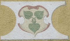 Coat of arms of the former municipality of Aubing displayed at the old fire brigade house in Munich-Aubing