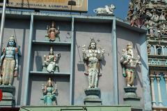 Sri Mahamariamman Temple in Kuala Lumpur with intricate colorful sculptures