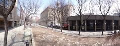 Panoramic view of the park beside the North building of St Lawrence Market before demolition