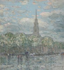 St Marks in the Bowery painting by Childe Hassam, 1910