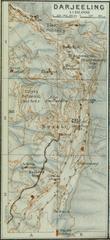 1914 detailed map of the hill station Darjeeling