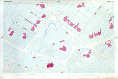 1855 historical map sheet 242 from The New Survey of the Borough of Birmingham, England
