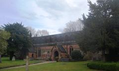 Exterior view of St Bartholomew's Church, a listed building in Edgbaston, Birmingham, England
