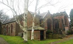 Exterior view of St Bartholomew's Church, a listed building in Edgbaston, Birmingham, captured in March 2022